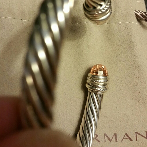 David Yurman Morganite & Diamond Cuff Bracelet - Picture 5 of 6